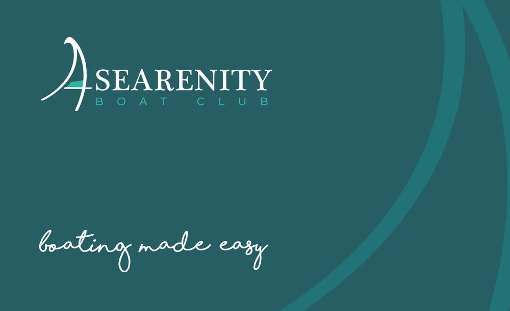 Carte de visite Searenity Boat Club, conçue par Artover