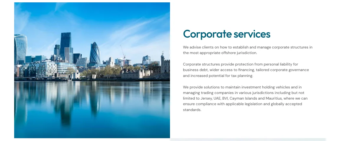 Page services du site IFC Consult, section services aux entreprises